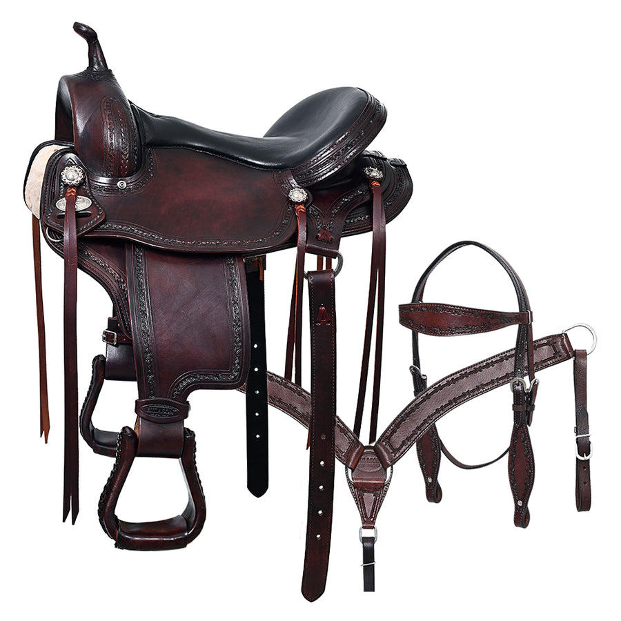 17 In Hilason Gaited Western Horse Flex Pleasure American Leather Saddle - Uhorse