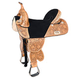 Hilason Western Horse Treeless Barrel Racing American Leather Saddle