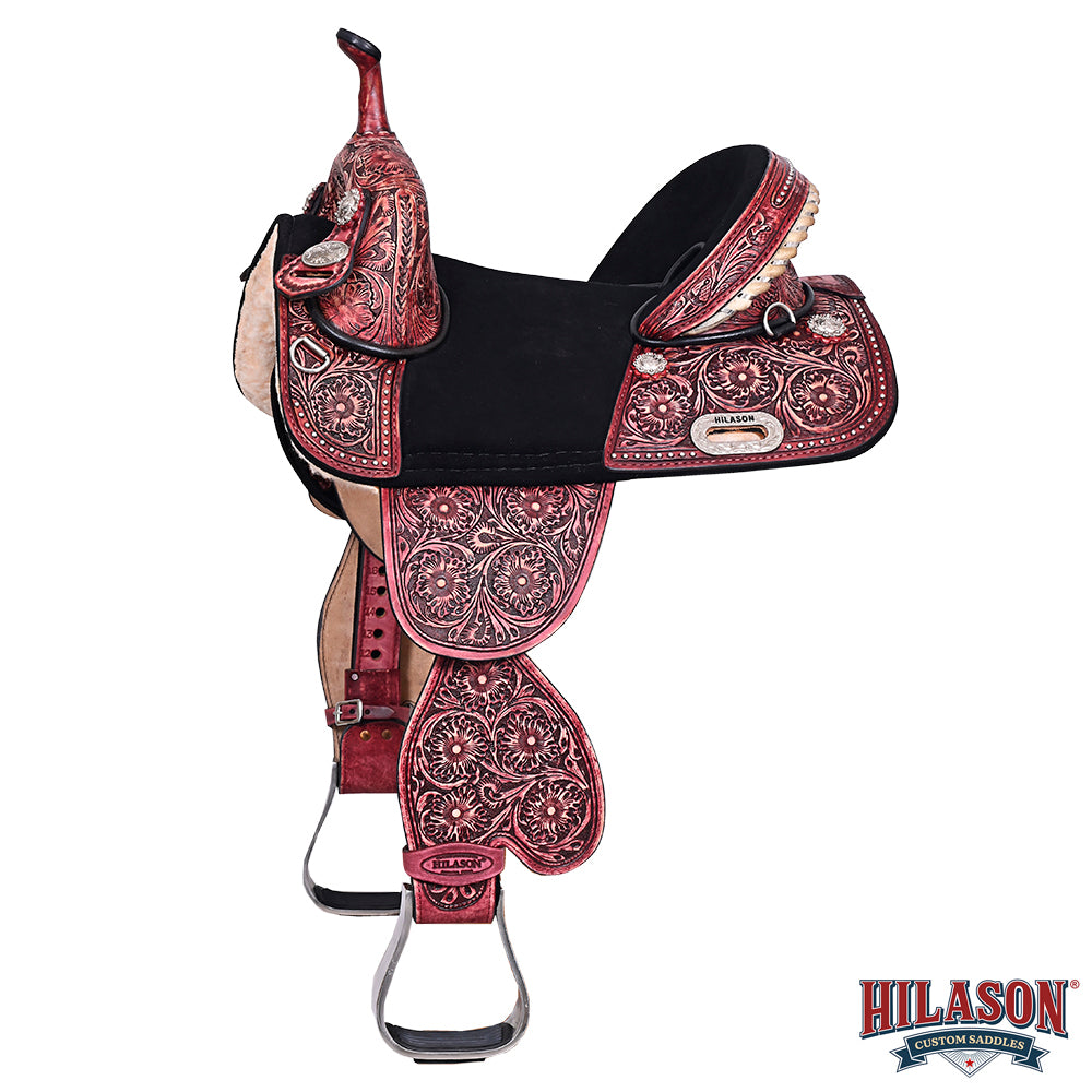 Western Horse Child Saddle Treeless American Leather Barrel