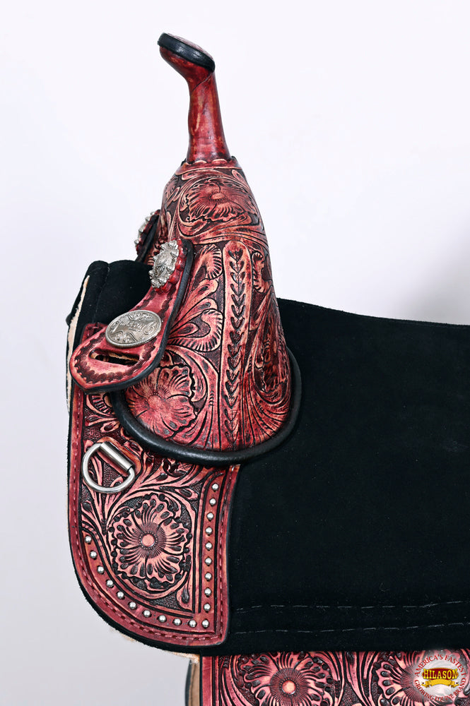 Western Horse Child Saddle Treeless American Leather Barrel