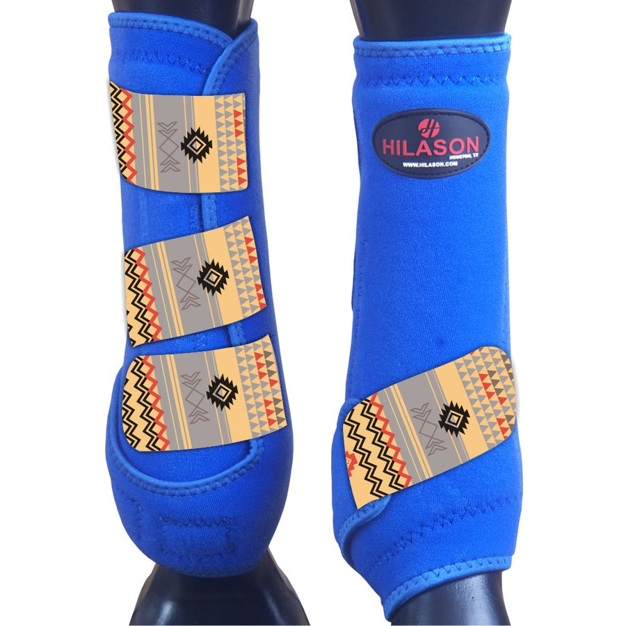Large Hilason H. Medicine Sports Boots Front Leg Royal Aztec by Hilason – Cowboy and equestrian accessories