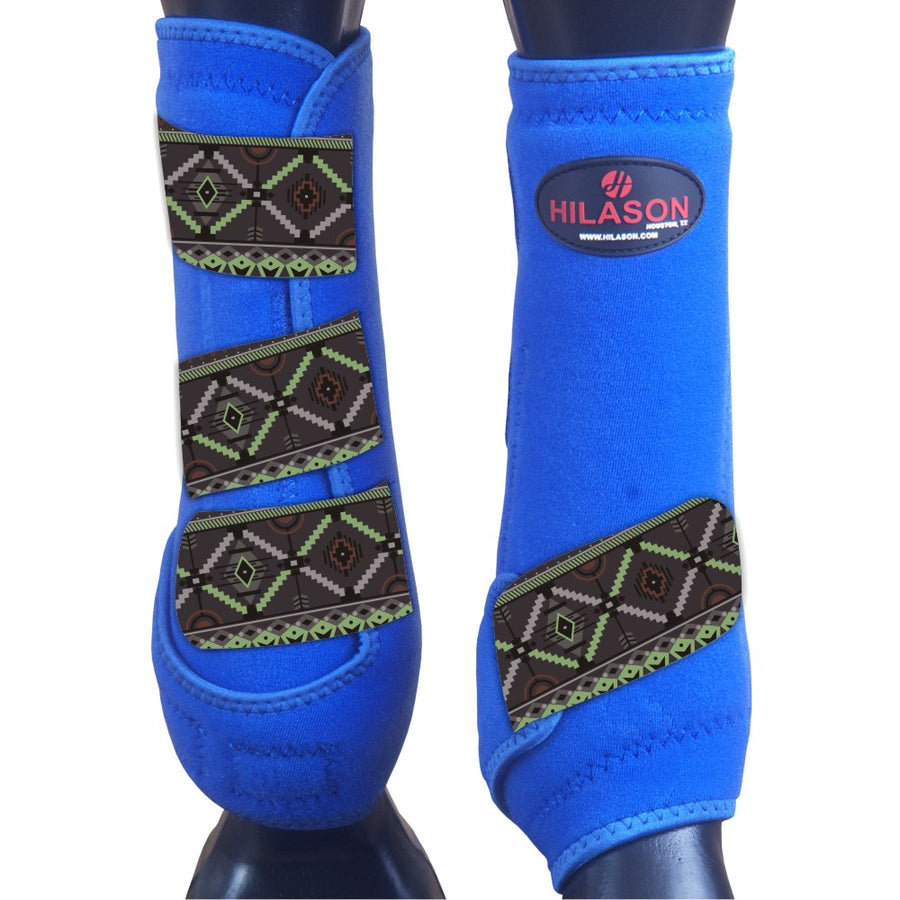Large Hilason H. Medicine Sports Boots Front Leg Royal Tribal – by Hilason – Cowboy and equestrian accessories