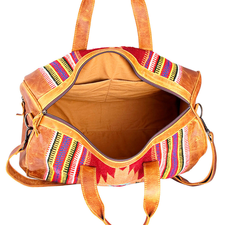 American Darling Duffel Bag, Hair-On Cowhide and Genuine Leather, Large Western Travel Tote, Vegetable-Tanned Full Grain Leather