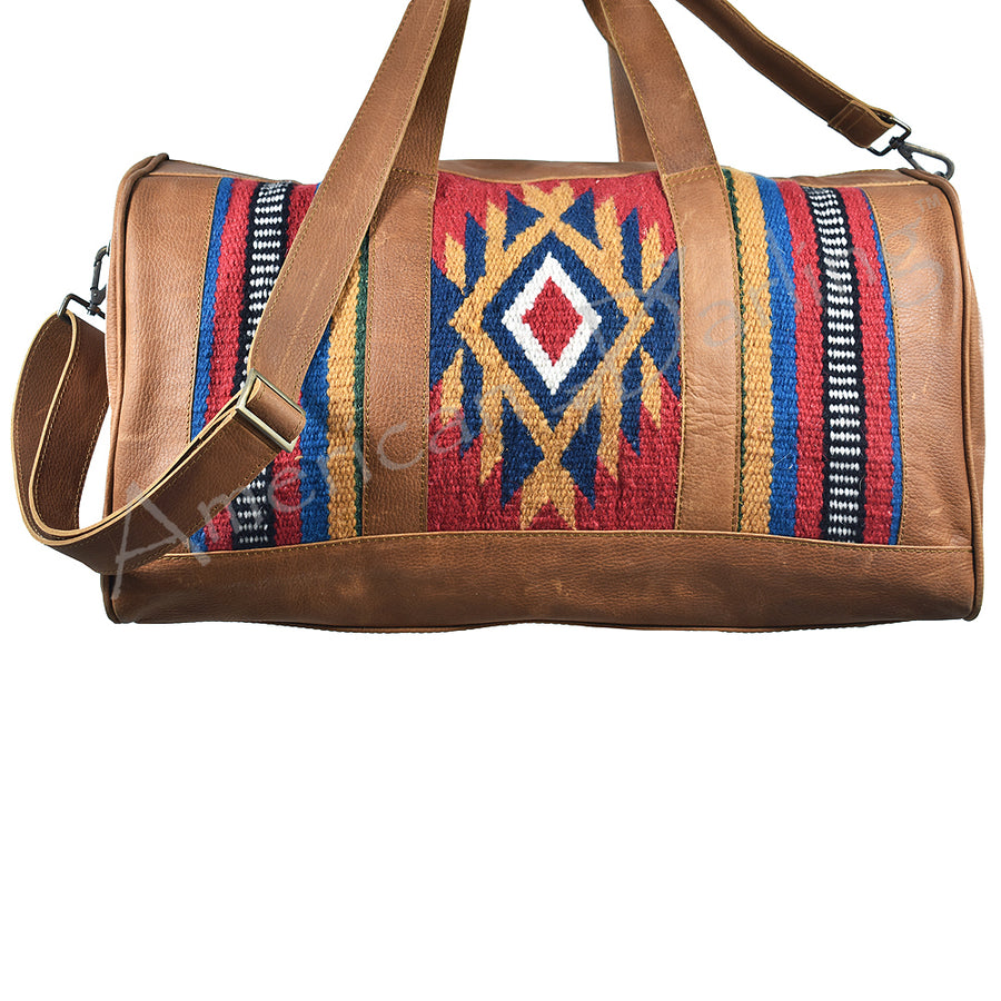 American Darling Duffel Bag, Hair-On Cowhide and Genuine Leather, Large Western Travel Tote, Vegetable-Tanned Full Grain Leather