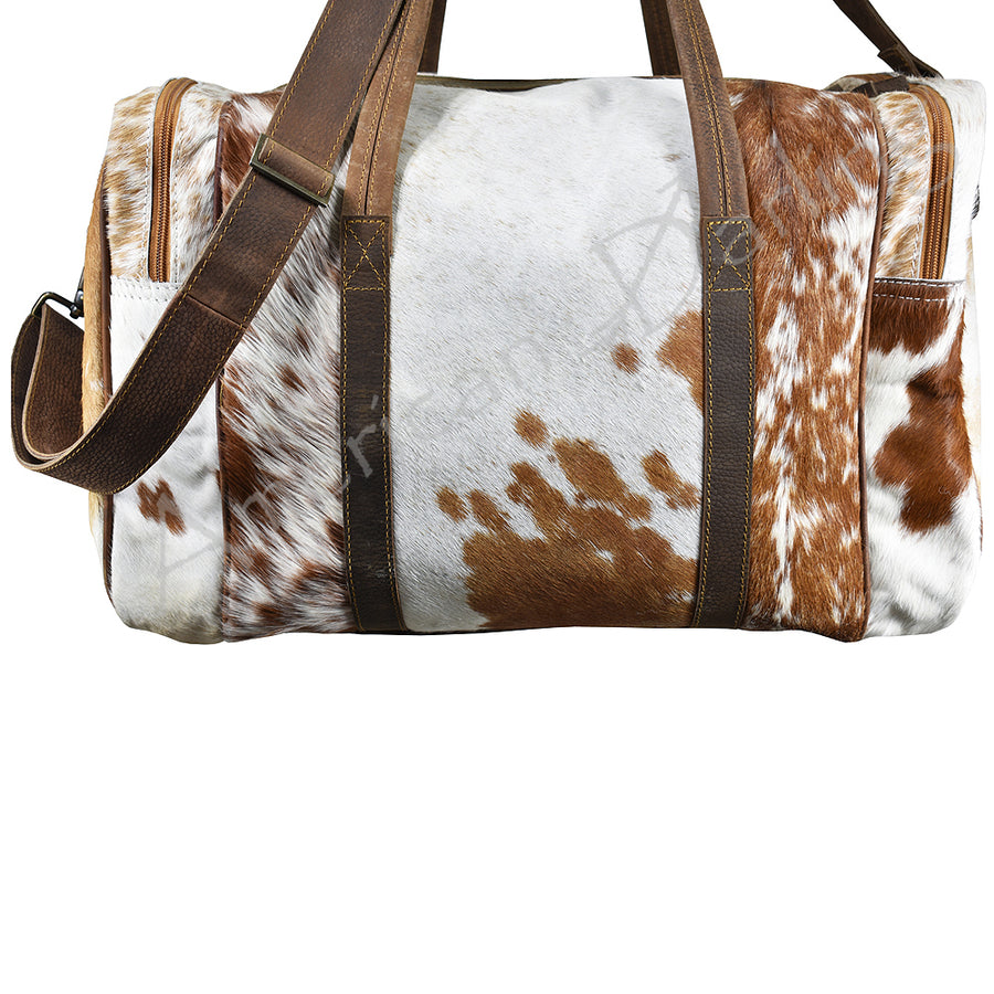 American Darling Duffel Bag - Handcrafted Hair-On Cowhide and Genuine Leather Travel Bag - Uhorse