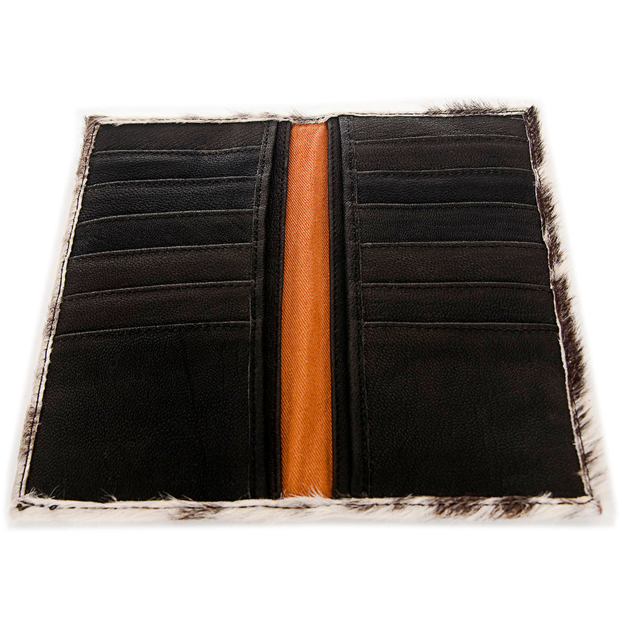 American Darling Wallet Bag, Genuine Hair-On Cowhide, Vegetable-Tanned Full Grain Leather, Western Style Slim Travel Wallet