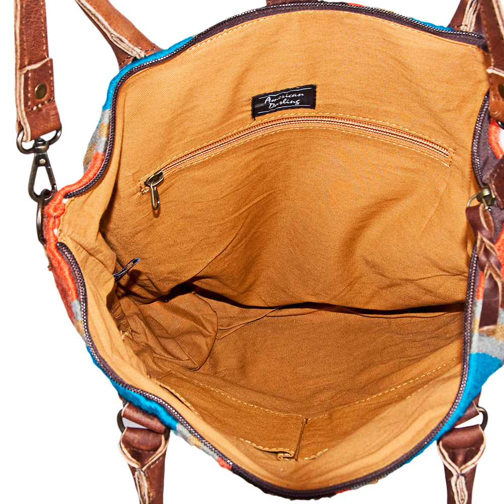 American Darling ADBG267 Tote Saddle Blanket Genuine Leather Women Bag Western Handbag Purse