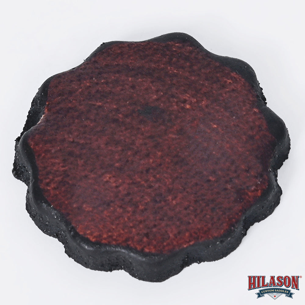 1" Hilason Plain Scalloped Leather Rosette Concho Saddle Dark Brown