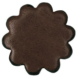 1" Hilason Plain Scalloped Leather Rosette Concho Saddle Dark Brown
