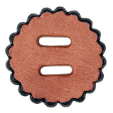 1" Hilason Slotted Scalloped Leather Rosette Concho Saddle Tan