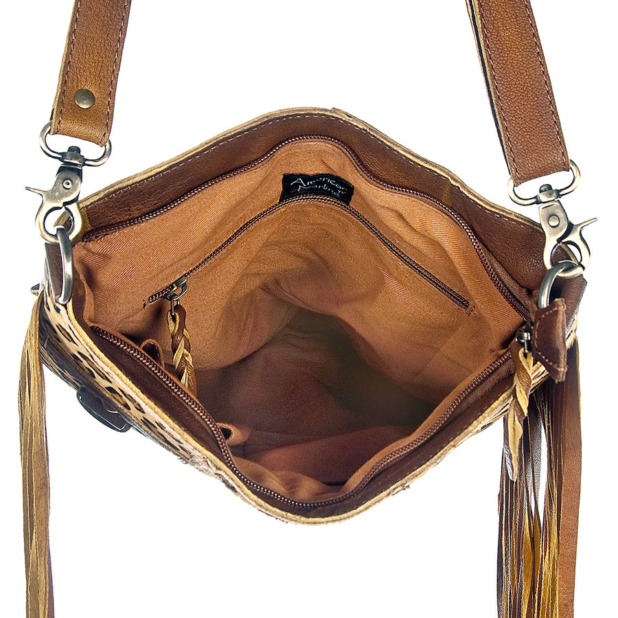 American Darling Hair-on Cowhide Leather Crossbody Bag – Large Western Style Purse