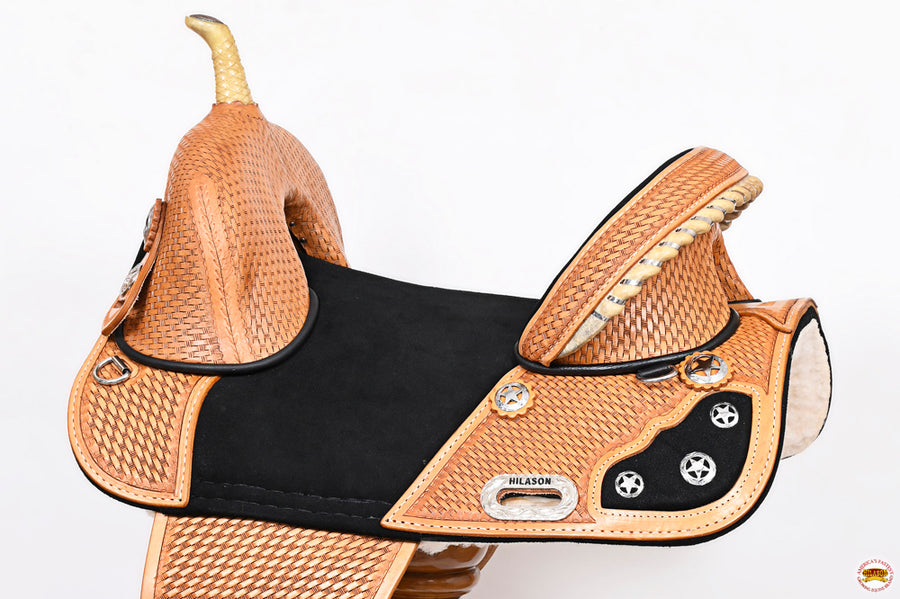 HILASON Western Horse Saddle Treeless American Leather Trail Barrel Tack | for Horses