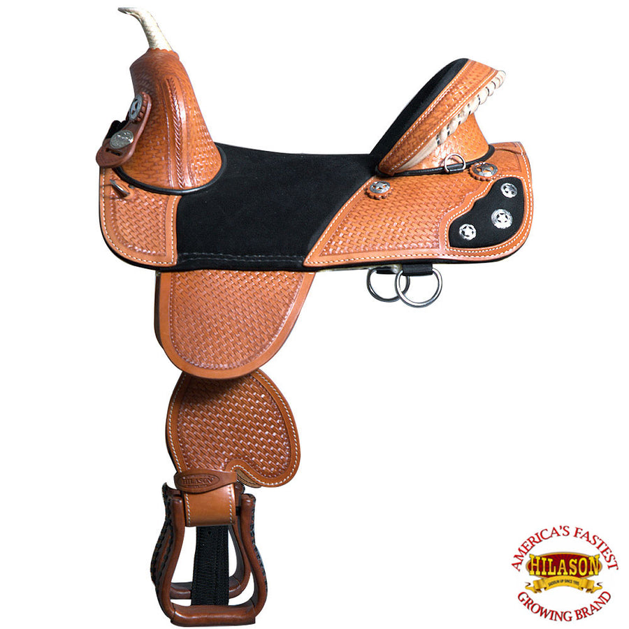 HILASON Western Horse Saddle Treeless American Leather Trail Barrel Tack | for Horses