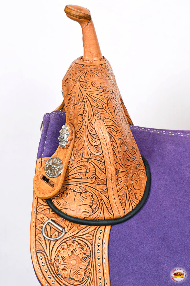 HILASON Western Horse American Leather Saddle Treeless Trail Barrel Tan With Tack Set