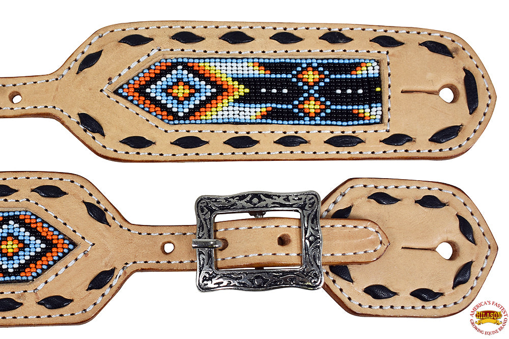 Hilason Western slobber Straps American Genuine Leather Tan