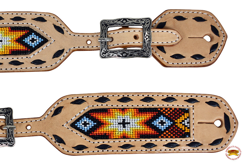 Hilason Western slobber Straps American Genuine Leather Tan