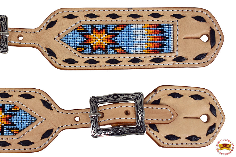 Hilason Western slobber Straps American Genuine Leather Tan