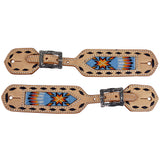 Hilason Western slobber Straps American Genuine Leather Tan