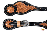 Hilason Western slobber Straps American Genuine Leather Tan