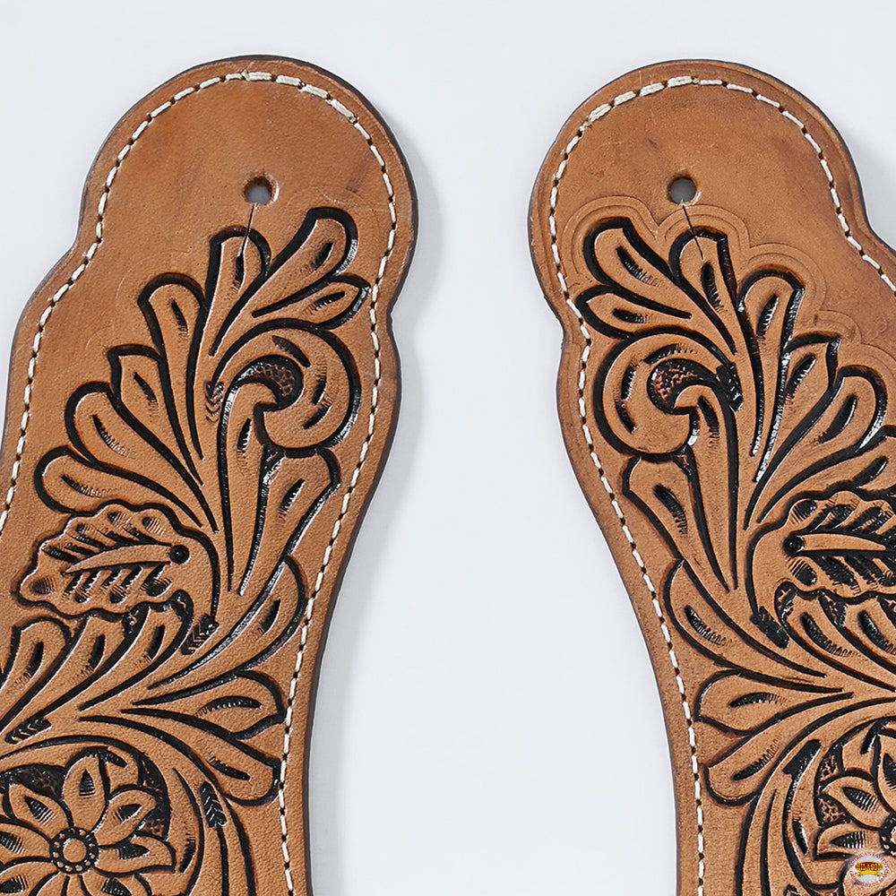 Hilason Western slobber Straps American Genuine Leather Tan