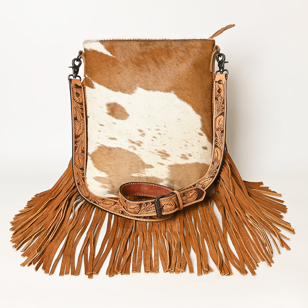 American Darling ADBGS192TAW Messenger Hair On Genuine Leather Women Bag Western Handbag Purse