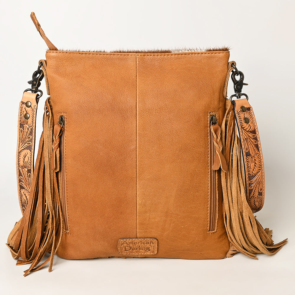 American Darling ADBGS192TAW Messenger Hair On Genuine Leather Women Bag Western Handbag Purse
