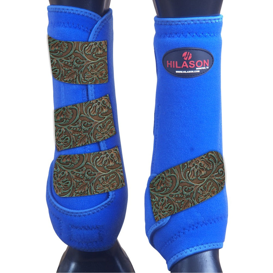 Large Hilason H. Medicine Sports Boots Front Leg Royal by Hilason – Cowboy and equestrian accessories