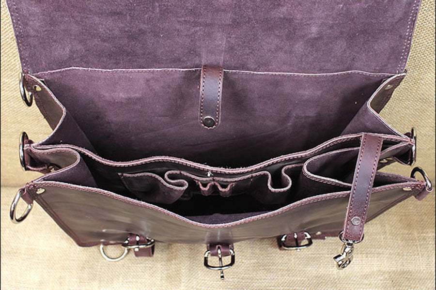 Briefcase Backpack Laptop Bag Glanor Buffalo Leather Hand