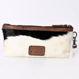 American Darling ADBG344BRW Wristlet Hair On Genuine Leather Women Bag Western Handbag Purse