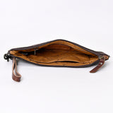 American Darling ADBG344BRW Wristlet Hair On Genuine Leather Women Bag Western Handbag Purse