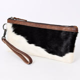 American Darling ADBG344BRW Wristlet Hair On Genuine Leather Women Bag Western Handbag Purse