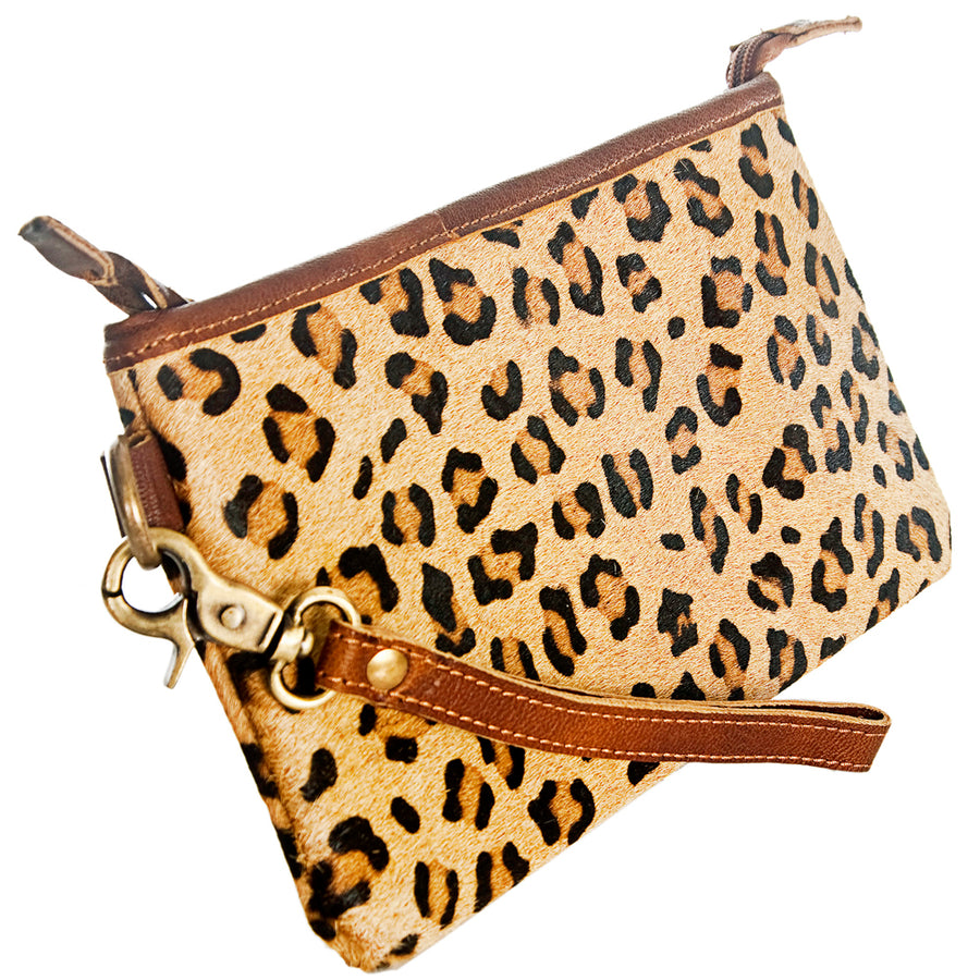 American Darling Wristlet Bag Handcrafted from Floral Embossed Damascus Genuine Leather with YKK Zipper and Wrist Strap