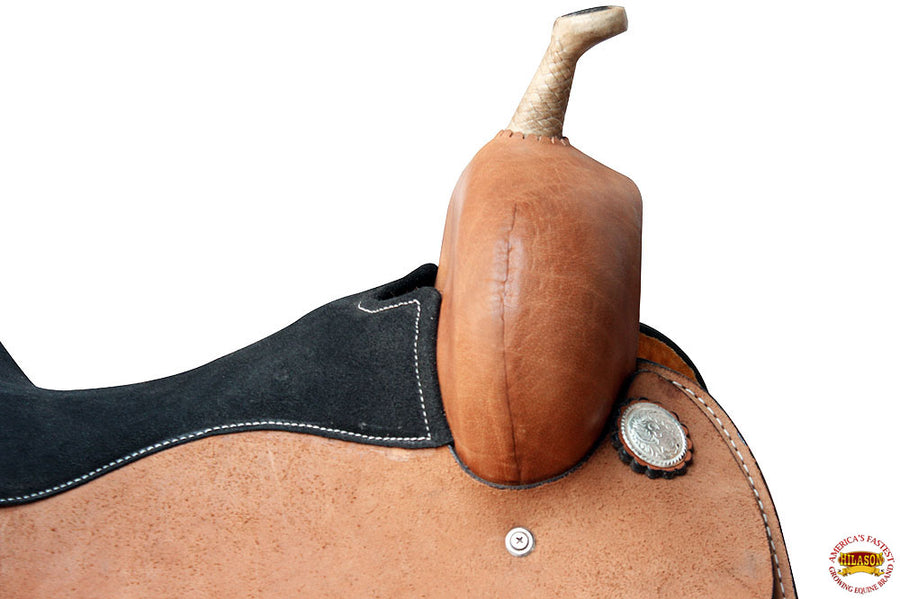 HILASON Western Leather Barrel Racing Trail Pleasure Horse Saddle | Treeless for Horses