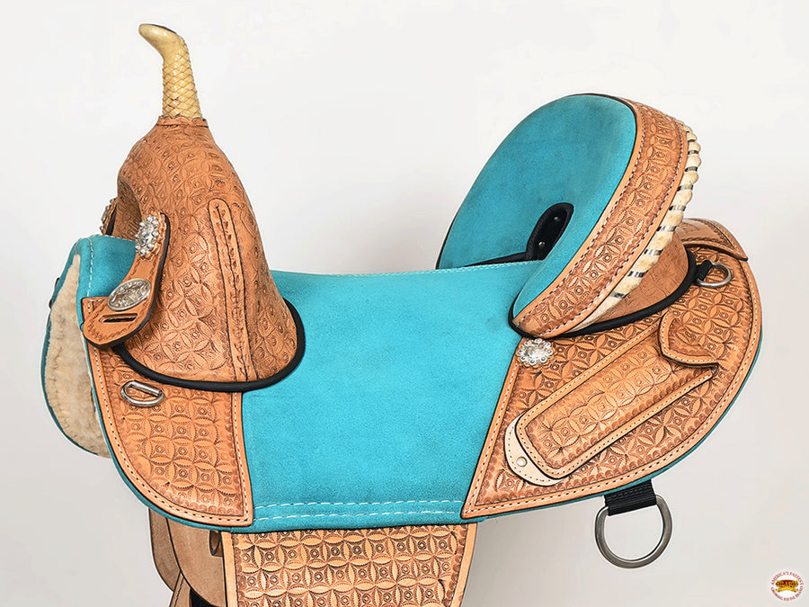 HILASON Western Horse Barrel Saddle Treeless American Leather Oiled | for Horses
