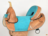 Western Horse Barrel Saddle Treeless American Leather Oiled Hilason