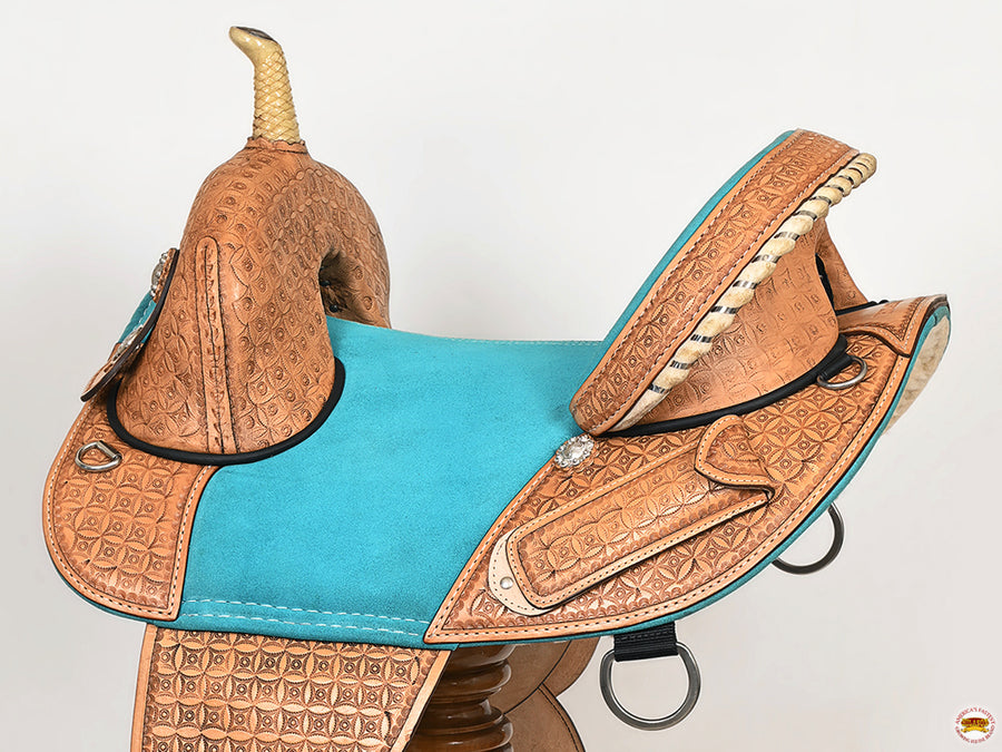 HILASON Western Horse Barrel Saddle Treeless American Leather Oiled | for Horses