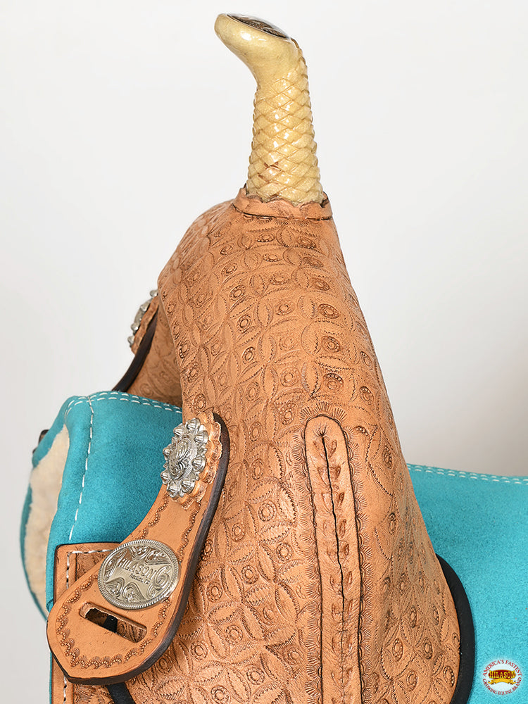 Western Horse Barrel Saddle Treeless American Leather Oiled Hilason
