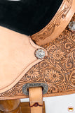 Western Horse Saddle Hilason In American Leather Flex Tree Barrel Trail