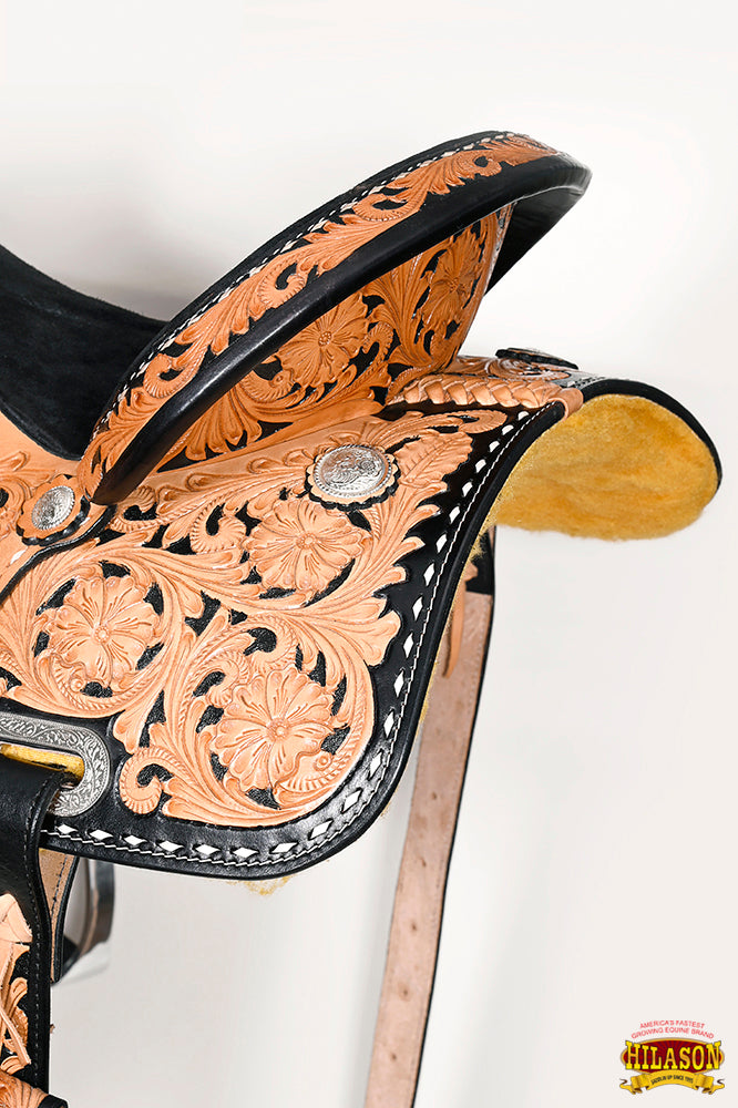 HILASON Western Horse Barrel Racing Saddle Trail American Leather | for Horses