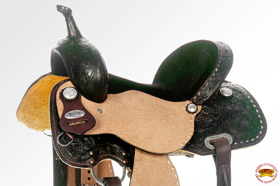 HILASON Western Horse Barrel Saddle Trail Pleasurer Leather | Treeless for Horses