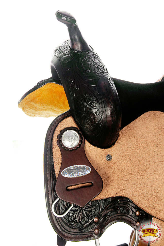 HILASON Western Horse Barrel Saddle Trail Pleasurer Leather | Treeless for Horses