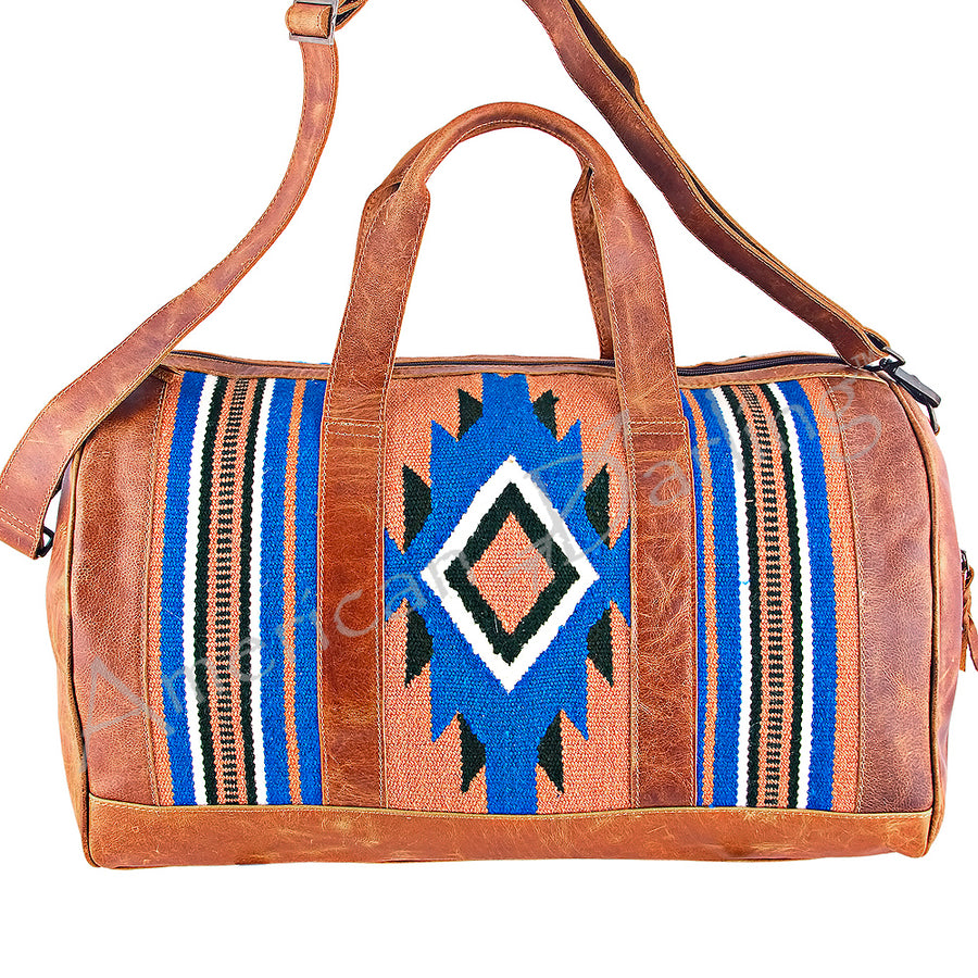 American Darling Duffel Bag, Hair-On Cowhide and Genuine Leather, Large Western Travel Tote, Vegetable-Tanned Full Grain Leather