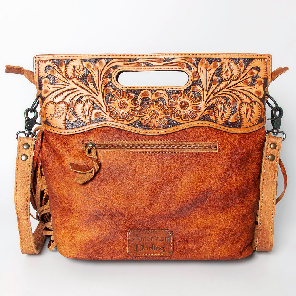 American Darling Clutch Hand Tooled Saddle Blanket Fabric Genuine Leather Western Women Bag Handbag Purse | Purses for Cute