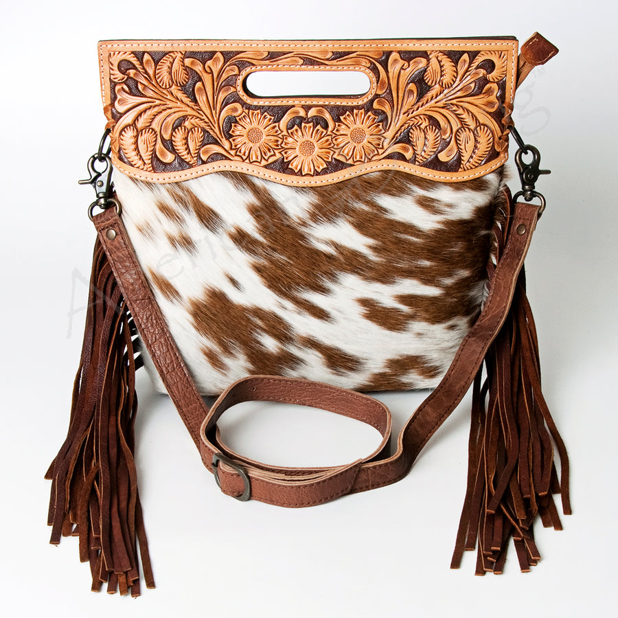 American Darling Clutch Hand Tooled Saddle Blanket Fabric Genuine Leather Western Women Bag Handbag Purse | Purses for Cute
