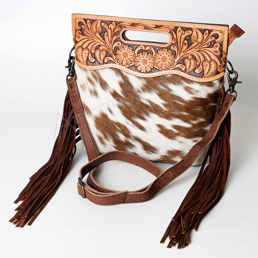American Darling Clutch Hand Tooled Hair on Genuine Leather Western Women Bag Handbag Purse | Purses for Cute - Uhorse