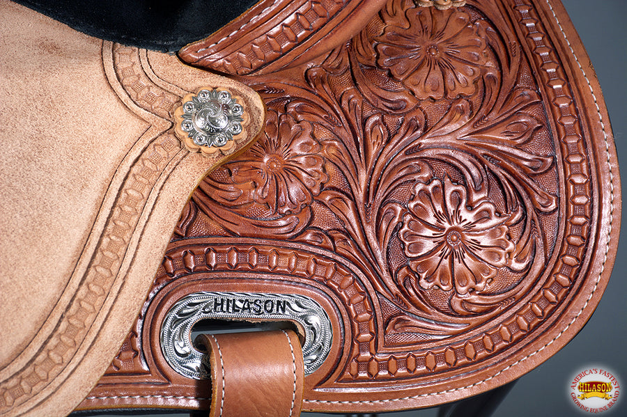 HILASON Horse Barrel Racing Trail Pleasure Endurance Leather Saddle Tan