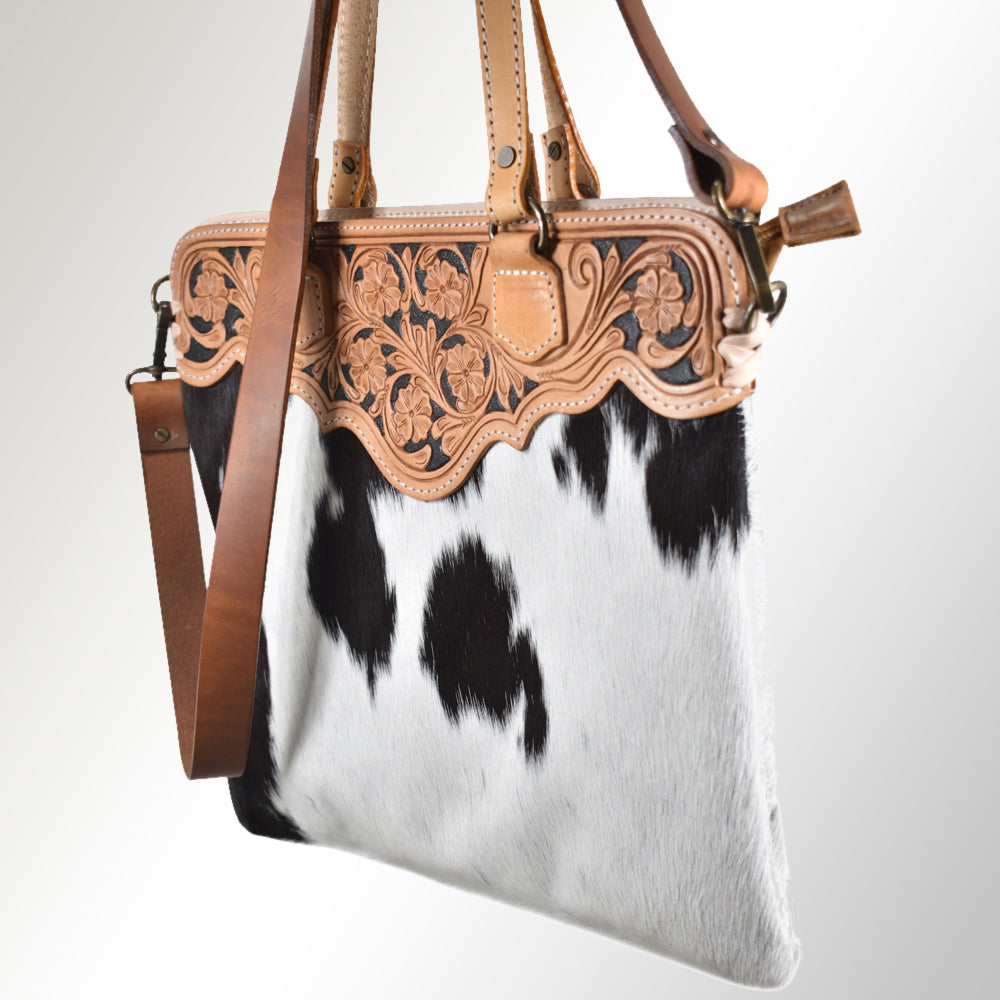 American Darling Cross Body Hand Tooled Hair on-Genuine Leather Western Women Bag Handbag Purse | Crossbody for Cute