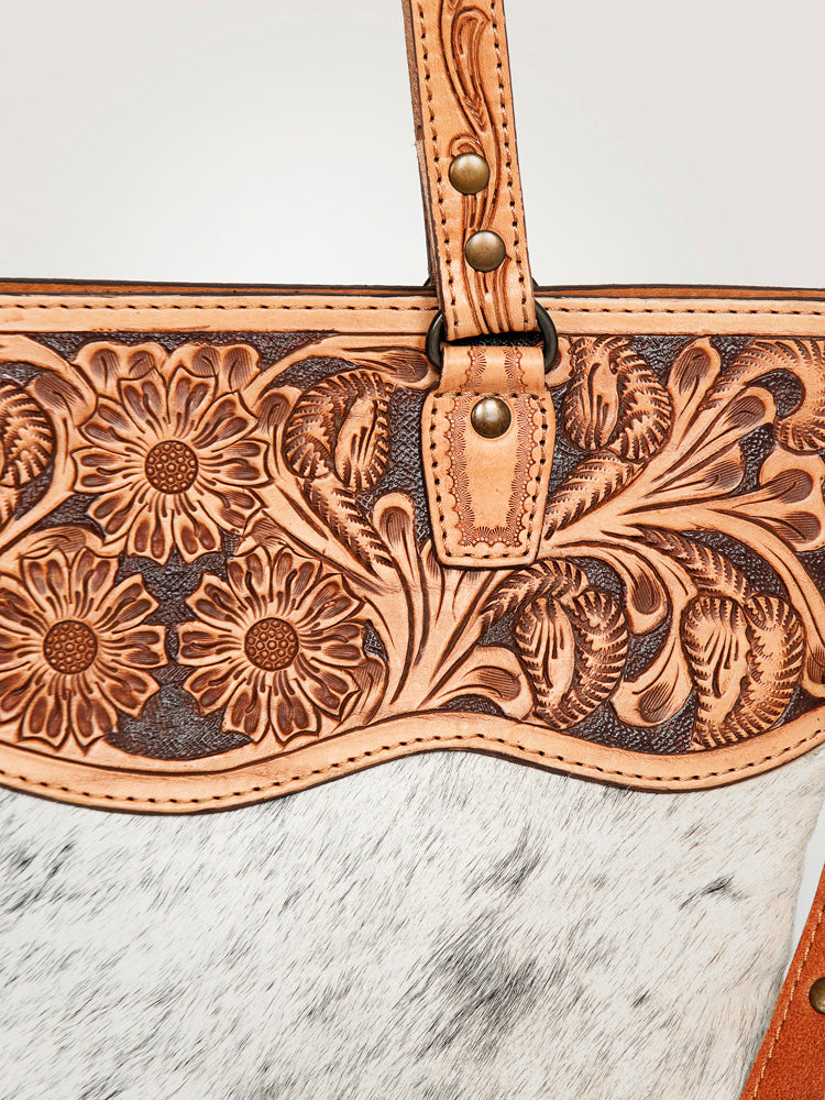American Darling Cross Body Hand Tooled Hair on-Genuine Leather Western Women Bag Handbag Purse | Crossbody for Cute