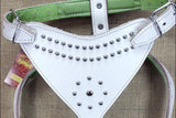 Large Leather Dog Harness Padded Genuine White Hilason