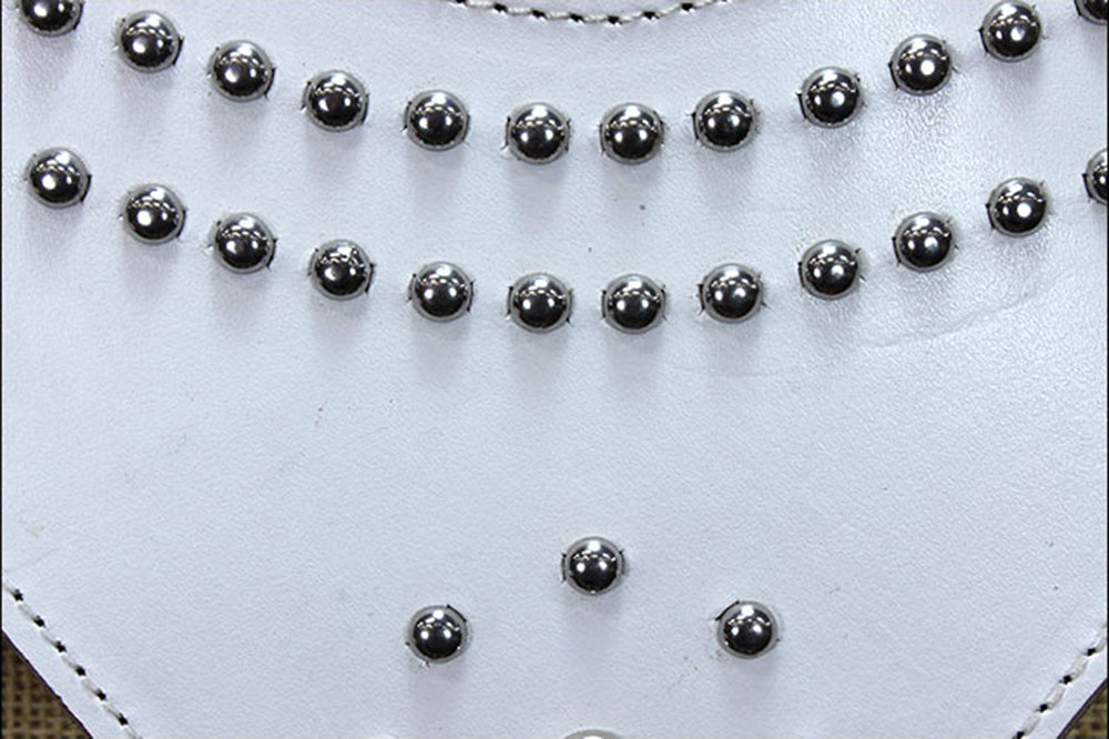 Large Leather Dog Harness Padded Genuine White Hilason